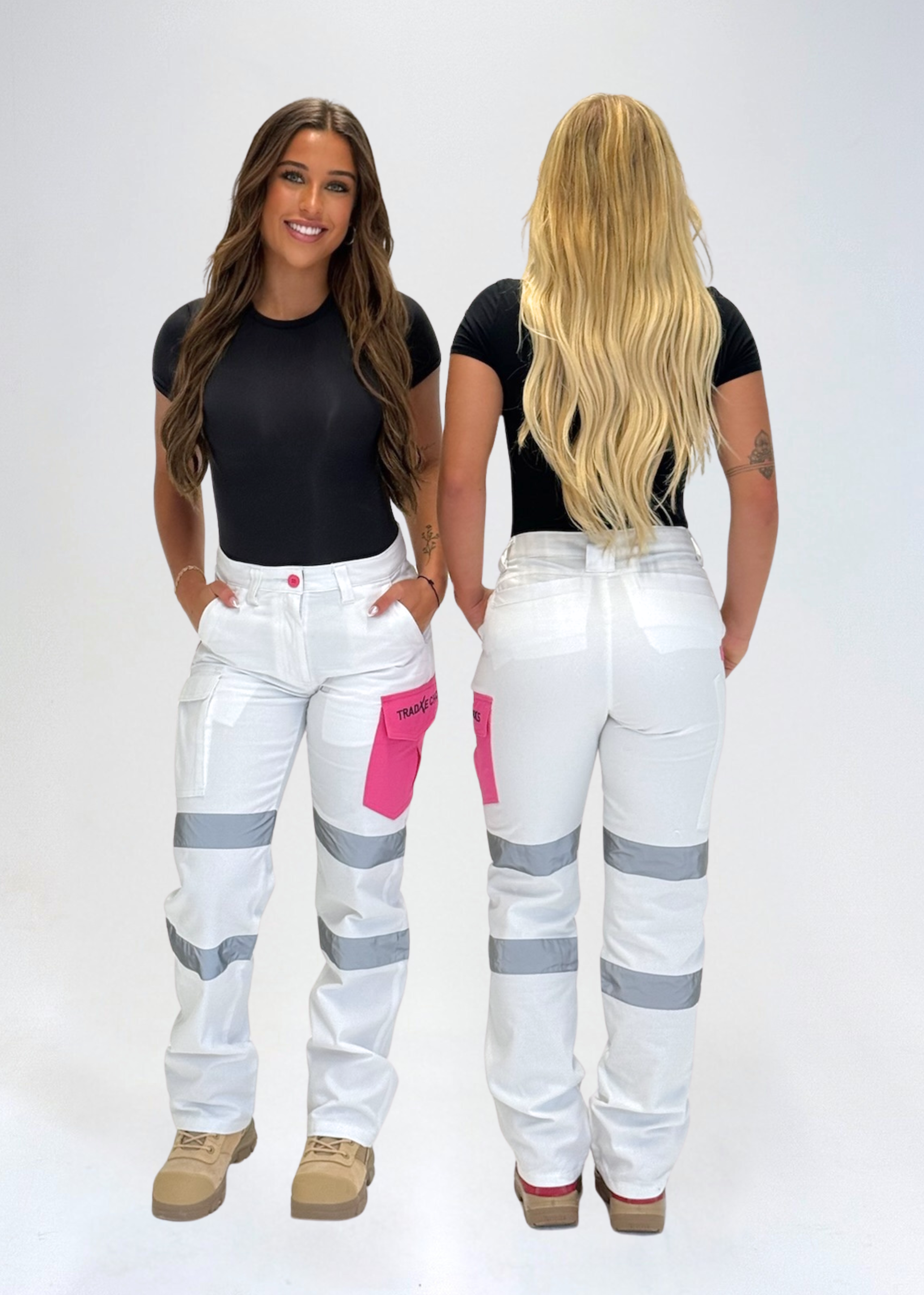 Work Pants White Reflective